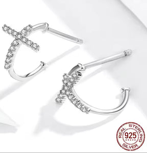 Shinning cross earrings