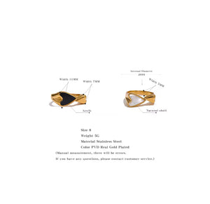 Golden ring with heart-shaped seashells