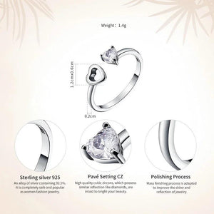 Anillo corazones con zirconia