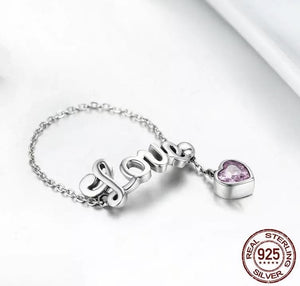 Anillo love ajustable