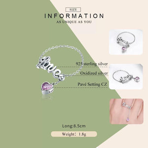Anillo love ajustable