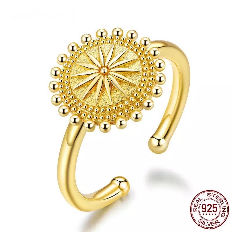 Anillo sol dorado