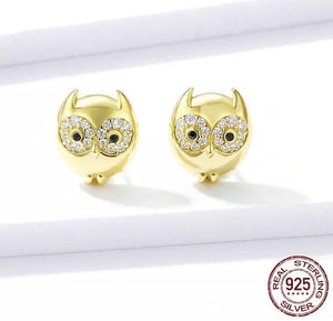 Aretes búho dorado