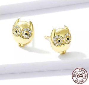 Aretes búho dorado