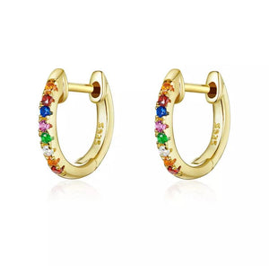 Mini arracada arcoiris, oro