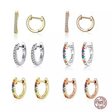 Cargar imagen en el visor de la galería, Mini arracada arcoiris, oro
