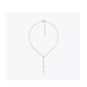 Double heart golden necklace