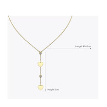 Cargar imagen en el visor de la galería, Double heart golden necklace

