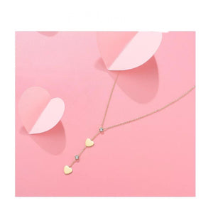 Double heart golden necklace