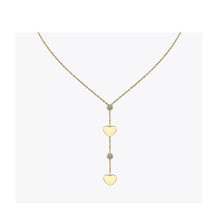Cargar imagen en el visor de la galería, Double heart golden necklace
