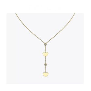 Double heart golden necklace