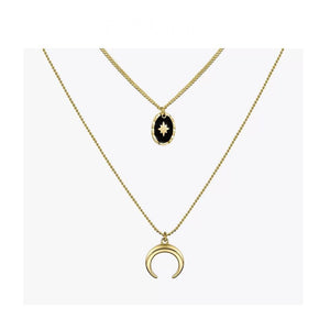 Holiday triple golden necklace