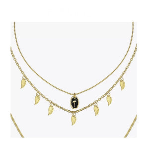 Holiday triple golden necklace