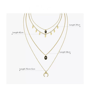 Holiday triple golden necklace