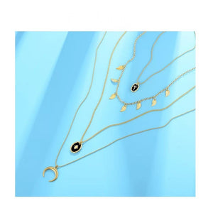 Holiday triple golden necklace