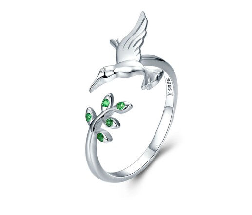 Anillo colibrí esmeralda