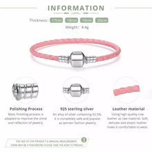 Cargar imagen en el visor de la galería, Brazalete de cuero rosa
