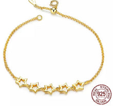 Cargar imagen en el visor de la galería, Pulsera estrellas doradas
