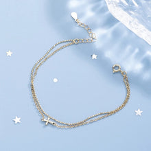 Cargar imagen en el visor de la galería, Pulsera oro doble con cruz mini
