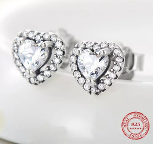Aretes corazón de cristal