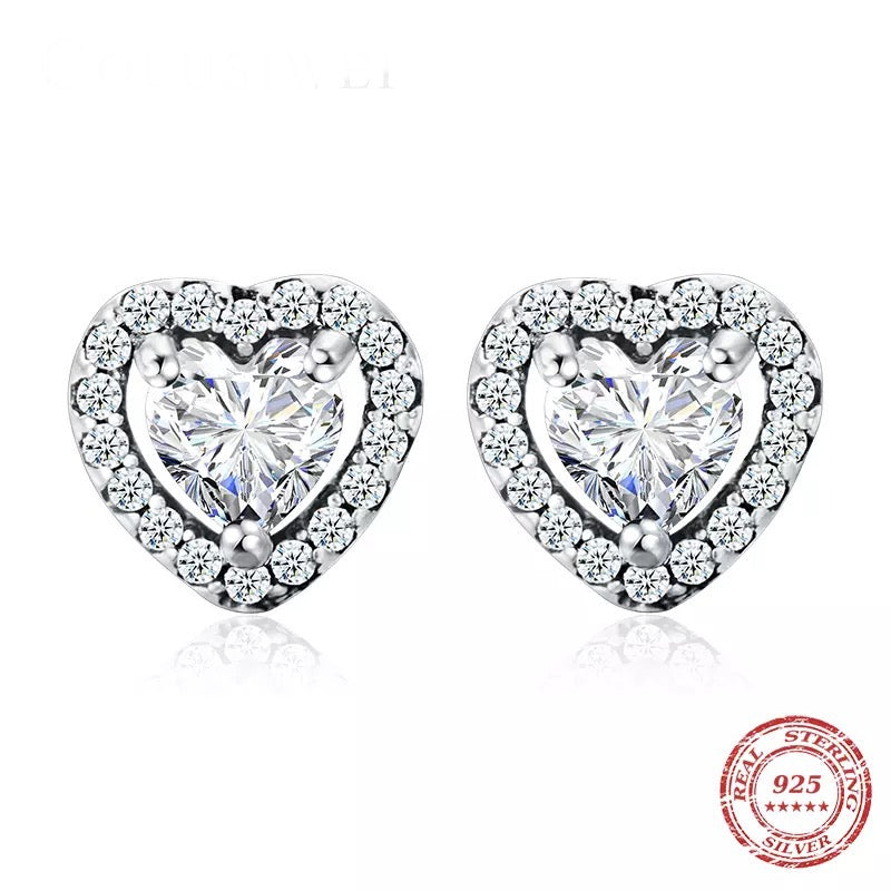 Aretes corazón de cristal